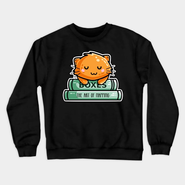 Cute Ginger Cat And Books Crewneck Sweatshirt by freeves